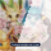 Diamond Painting Pokémon Bloementuin van de Eeveelutions – close-up van de steentjes