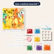 Diamond Painting Pokémon Le Quatuor de Kanto Aquarelle – contenu du kit