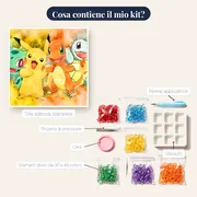 Diamond Painting Pokémon Quartetto di Kanto Acquerello – contenuto del kit