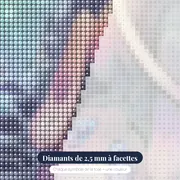 Diamond Painting Pokémon Le Rêve Aquatique de Mew – gros plan des diamants