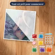 Diamond Painting Pokémon Le Rêve Aquatique de Mew – kit prêt à commencer