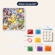 Pokémon Diamond Painting Pikachu's Festive Workshop – kit contents