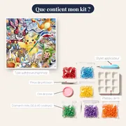 Diamond Painting Pokémon L'Atelier Festif de Pikachu – contenu du kit