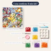 Diamond Painting Pokémon Il Laboratorio Festivo di Pikachu – contenuto del kit