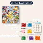 Diamond Painting Pokémon Het Feestelijke Atelier van Pikachu – inhoud van het pakket