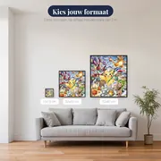 Diamond Painting Pokémon Het Feestelijke Atelier van Pikachu – beschikbare formaten