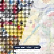 Diamond Painting Pokémon Pikachus festliches Atelier – Nahaufnahme der Steine