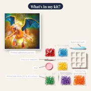 Pokémon Diamond Painting Charizard – kit contents