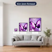 Diamantschilderij Vlinder: De violette droom – beschikbare formaten