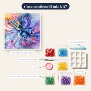 Pittura a diamante Farfalla: il respiro fantastico – contenuto del kit