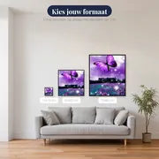 Diamantschilderij Vlinder: De mauve droom – beschikbare formaten