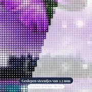 Diamantschilderij Vlinder: De mauve droom – close-up van de steentjes