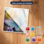 Pittura a diamante Farfalla: il bagliore luminoso – kit pronto per iniziare