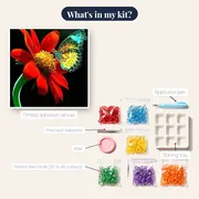 Butterfly: Radiance on a Red Flower – kit contents