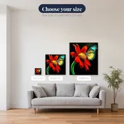 Butterfly: Radiance on a Red Flower – available sizes
