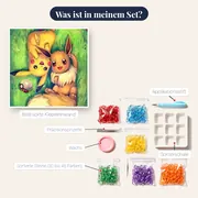 Diamond Painting Pokémon Pikachu und Evoli – Inhalt des Sets