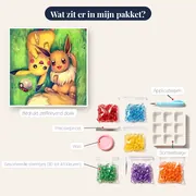 Diamond Painting Pokémon Pikachu en Eevee – inhoud van het pakket