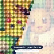Diamond Painting Pokémon Pikachu et Evoli – gros plan des diamants