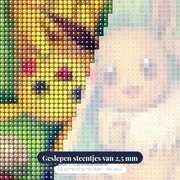 Diamond Painting Pokémon Pikachu en Eevee – close-up van de steentjes