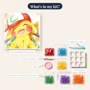 Pokémon Diamond Painting The Trainer's Smile – kit contents