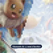 Diamond Painting Pokémon Jour de Jeu des Évolitions – gros plan des diamants