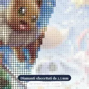 Diamond Painting Pokémon Giornata di Gioco delle Eeveelution – primo piano dei diamanti