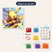 Pokémon Diamond Painting Captain Pikachu – kit contents