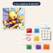 Diamond Painting Pokémon Pikachu Capitano – contenuto del kit