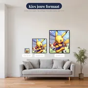 Diamond Painting Pokémon Pikachu als Kapitein – beschikbare formaten