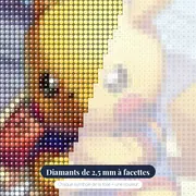 Diamond Painting Pokémon Pikachu en Capitaine – gros plan des diamants