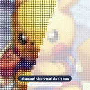 Diamond Painting Pokémon Pikachu Capitano – primo piano dei diamanti