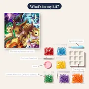 Pokémon Diamond Painting The Eevee Dynasty – kit contents