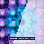 Mandala di fiori celestiali – primo piano dei diamanti