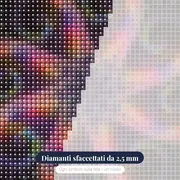 Mandala a spirale cosmica – primo piano dei diamanti