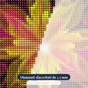 Fiore solare incandescente – primo piano dei diamanti
