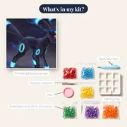 Pokémon Diamond Painting Umbreon's Electric Aura – kit contents