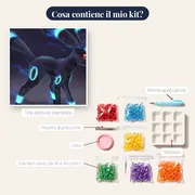 Diamond Painting Pokémon L'Aura Elettrica di Umbreon – contenuto del kit