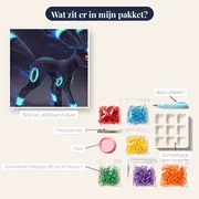 Diamond Painting Pokémon De Elektrische Aura van Umbreon – inhoud van het pakket