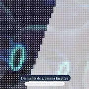 Diamond Painting Pokémon L'Aura Électrique de Noctali – gros plan des diamants