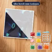 Diamond Painting Pokémon Nachtaras elektrische Aura – Set bereit zum Loslegen