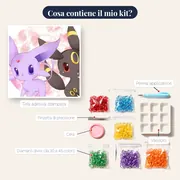 Diamond Painting Pokémon Il Duo Chibi del Cuore – contenuto del kit
