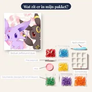 Diamond Painting Pokémon Het Chibi Hartenduo – inhoud van het pakket