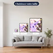 Diamond Painting Pokémon Le Duo Chibi de Cœur – tailles disponibles
