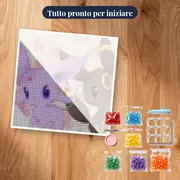 Diamond Painting Pokémon Il Duo Chibi del Cuore – kit pronto per iniziare