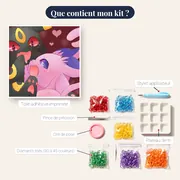 Diamond Painting Pokémon Tendre Complicité – contenu du kit