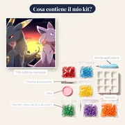 Diamond Painting Pokémon Tramonto sulla Città – contenuto del kit