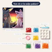 Diamond Painting Pokémon Schemering boven de Stad – inhoud van het pakket