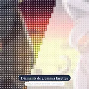 Diamond Painting Pokémon Crépuscule sur la Ville – gros plan des diamants