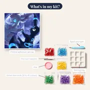 Pokémon Diamond Painting Celestial Dance – kit contents