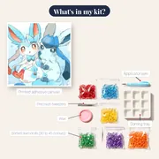 Pokémon Diamond Painting Ice and Dream Duo – kit contents